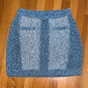 rag & bone Blue Tweed-Look Mini Skirt